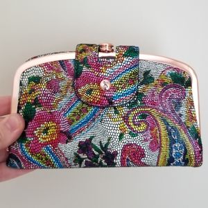 VGUC HOBO Halo Mosaic Paisley Leather Clutch/Wallet